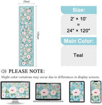 DUKINO 2x10 Runner Rug, Floral Washable Kitchen Runner Rug Non Slip, Teal - Image 2