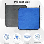 24 Pcs Microfiber Cleaning Towels 15.75 Inch Auto Detailing Absorbent Towels 800 GSM Thick Plush Microfiber Cleaning Cloth Dusting Cloth for Kitchen Window Cars (Grey and Blue) - Image 5