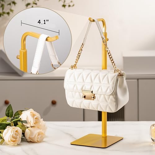 2 Pack Purse Holder Handbag Display Stand: Gold Hanger Rack for Bags, Purses, and Wreath, Adjustable Hook Stand for Tabletop, Closet, and Retail Use for Vendors - Image 4