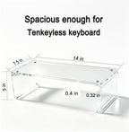 Acrylic Monitor Stand Riser L14" x H5" | Multi-Purpose Desk Organizer for Monitor & Laptop, Compatible with PC, Apple Studio Display and Printer, Ideal for Home Workspaces & Office Desks (Transparent) - Image 2