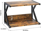 aboxoo Desktop Printer Stand with 2 Tier Wood Storage Shelves,Under Desk Printer Table,Multi-Purpose Home Office Desk Organizer for Fax Machine, Scanner (Rustic Brown) - Image 3