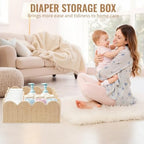 Diaper Caddy Organizer, Scalloped Changing Table Organizer with 4 Dividers - Image 4