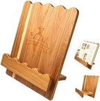 Scalloped Wooden Wood Recipe Cookbook Holder Stand for Kitchen Counter, Rustic Wood Cookbook Holder Display, Wooden Cookbook Stands Kitchen Book Holder Easel for Tablet, textbooks reading2 by Unknown