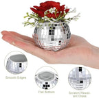 12 PCS Disco Ball Candle Holder, 6.6x4.9cm Disco Ball Party Decorations Multifunctional Discos Flower Vase for Wedding Centerpieces,Birthday,Office,Bedroom Decor - Image 3