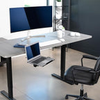 VIVO Clamp-on 12 x 9 inch Rotating Laptop Tray, Extra Sturdy Single Desk Swivel Clamp, Ergonomic Typing, Black, MOUNT-LAP1CB - Image 2