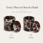 Purple Red Marble Round Pen Holder with Lid for Desk - Image 2