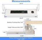 XINLEI Keyboard Tray Under Desk Large C-Clamp 25.6" x 11.8" Board - Image 2