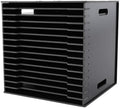 15-Slot Desktop File Organizer Rack, Vertical PVC Paper Storage Shelf for 12x12 Sheets, Office Document Sorter for Home Office, Classroom, Craft Room and Magazine Storage (Black) by Eypkaol