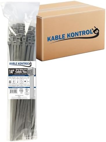 Kable Kontrol Cable Zip Ties, 14 Inch, 3500 Pcs, HD 120lbs Test, Gray by KABLEKONTROL%C2%AE