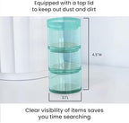 OfficeGoods 3-Tier Stackable Acrylic Holder, Green with Silver Metal Base - Image 6
