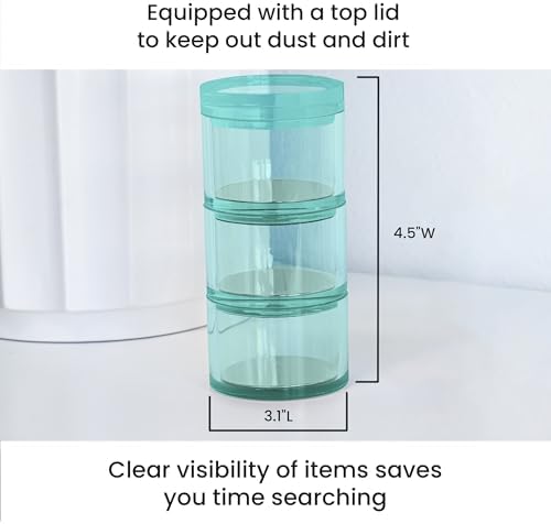 OfficeGoods 3-Tier Stackable Acrylic Holder, Green with Silver Metal Base - Image 6