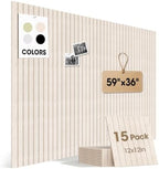 Large Cork Board for Walls 59" x 36",15 Pack 12"X12"Felt Bulletin Board Tiles with 120 Adhesive Tabs,Cork Board Alternative for Office Decor, Push Pin Board Wall Organizer-Oatmeal by Unknown