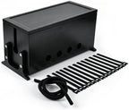 Large Wood Cable Management Box, Black Cord Organizer 14" by Unknown