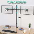 WALI Extra Tall Dual LCD Monitor Fully Adjustable Desk Mount Fits 2 Screens up to 27 inch, 22 lbs. Weight Capacity per Arm (M002XL), Black - Image 3