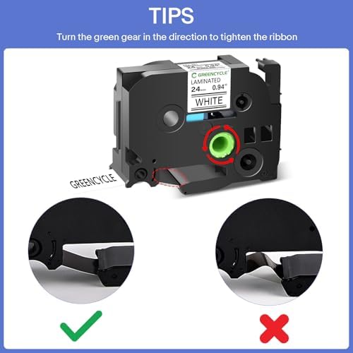 GREENCYCLE TZe-251 24mm Label Tape Compatible for Brother P-Touch TZe251 Label Maker Tape 24mm 0.94 Laminated White 1 Inch TZe TZ Tape for Ptouch PT-D600 D610BT P700 P710BT P750W, 10 Pack - Image 5
