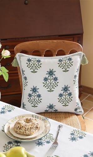 ISAENNE Designer Linen Throw Pillow Cover,Set of 2,18"x18"-Mosella B - Image 6