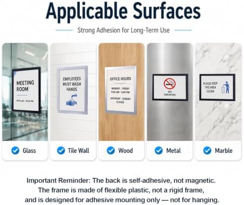 Self-Adhesive Magnetic Document Sign Holder 8.5X11'',Silver,Pack of 10 - Image 5