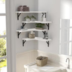 ROMGUAR CRAFT Corner Floating Shelves Wall Mounted Set of 4, White - Image 6