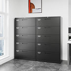 Fesbos Lateral File Cabinet with 5 Drawers - Metal Steel Filling Cabinets for Home Office - Lockable Storage Cabinet for Hanging Files Letter/Legal/F4/A4 Size-Assembly Required - Image 2