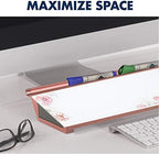 Quartet Glass Dry Erase White Board 18"W x 6"H, Compact Desktop Whiteboard with Storage Drawer, Floral (GDP186P) - Image 2