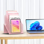 Sinboun Inclined Desk File Organizer Folder Holder with 8-Section, Pink - Image 2