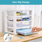 Vtopmart Clear Desktop Organizer, 4-Tier Drawer Storage with Dividers - Image 6