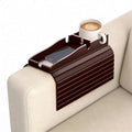 Korser Couch Armrest Table, Sofa Arm Tray with Removable Cup Holder, 2 in 1 Anti-Slip Armrest Tray Table for Couch, Bamboo Foldable Couch Cup Holder for Drinks Snacks Phone Remote Control by KORSER