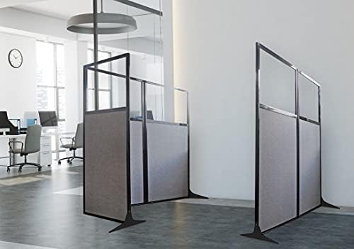 Versare Workstation Partition | Portable Wall Divider | Modern Office Cubicle | Free Standing Privacy Screen | Flexible Work Space | 99" x 70" Latte Fabric Panels - Image 4