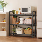 Homeiju 3 Tier Bookshelf 31.49" Width, Wood and Metal Etagere Bookcase, Vintage Farmhouse Modern Wooden Big Book Shelf for Home Living Room Bedroom Office Storage(Grey) - Image 5