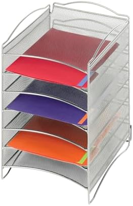 Safco Products Onyx Mesh Steel Literature Organizer, 6 Compartments, Black | Increase Efficiency & Convenience in Home, Office & Classrooms, Desktop or Tabletop by SafcoProducts