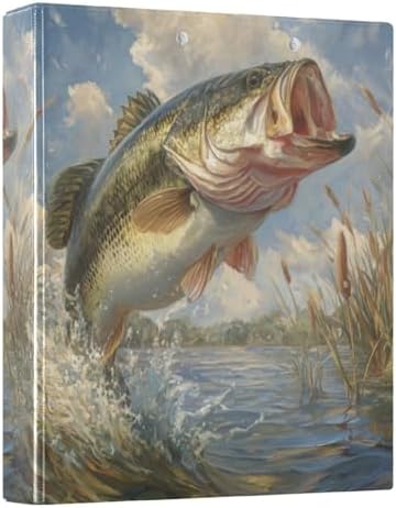Bass Fish Vintage 3 Ring Binders 1.5 Inch Clear View Three Ring Binders Versatile Binder for Work School Office Supply 1 Pack by Unknown