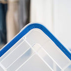 IRIS USA 4-Pack 26.5/44 Combo Qt Storage Bins with Gasket Lids, Clear/Blue - Image 4