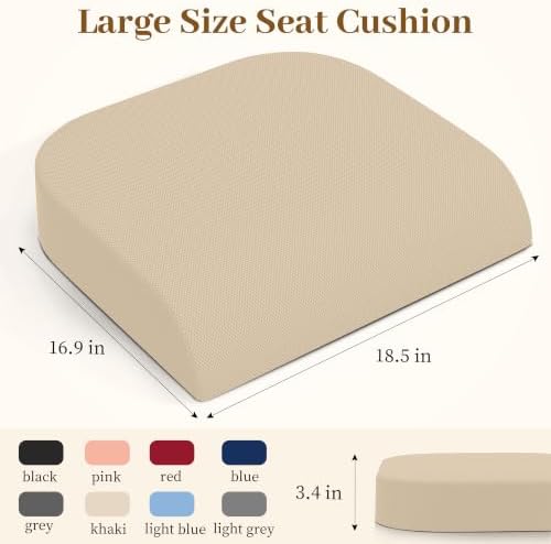 TranquilRelax XL Memory Foam Seat Cushion for Office Chair, Khaki - Image 2