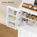 TEENFON Storage Cabinet, Pantry Cabinet with 4 Doors and 3 Storage Shelves, Kitchen Cabinet, Bathroom Storage Cabinet for Living Room, Small Space, Dining Room, 51”H White - Image 5