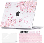 Pink Floral Clear Case for 2022-2026 MacBook Air 13 inch M5/M4/M3/M2 by Unknown