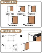 Mifuro 38"x38" Enclosed Bulletin Board, Lockable Weather-Resistant Aluminum Cork Noticeboard for School & Office, Black Frame w/Cork - Image 4