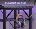 ODK 53 Inch L Shaped Gaming Desk with Hutch & Headphone Hook - Image 5