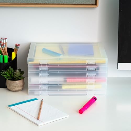 IRIS USA File Box |Made in USA| Fits 8.5"x11" A4 Paper, (6-Pack) - Clear - Image 3