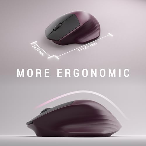 MPTOG Ergonomic Wireless Keyboard and Mouse Combo, Claret - Image 5