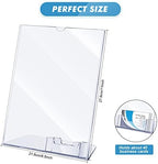 Vicenpal 2 Pcs Acrylic Flyer Holder Stand with Business Card Pocket 8.5x11 - Image 2
