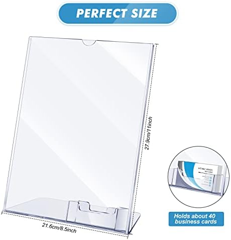 Geyee 3 Pcs 8.5 x 11 Acrylic Sign Holder with Business Card Holder - Image 3