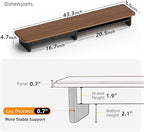 AFOOYO Large Dual Monitor Stand For Desk,43 Inch Desktop Computer Riser with Metal Drawer Desk Shelf Organizer For Computer/Laptop/PC/Printer/TV - Image 7
