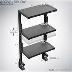 VIVO Clamp-on 13 inch Above or Below Desk 3-Tier Shelving Unit for Table Accessories, Gaming Devices, and More, Storage Tray, Desktop Organizer, Black, STAND-SHELF3C - Image 3