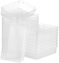 Boao 48 Pieces Plastic Baskets for Organizing 10.24 x 6.5 x 2.36 Inch Rectangular Storage Trays Plastic Organizer Bins Rectangle for Classroom Organization(Clear) by Boao