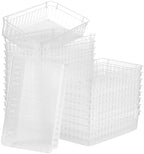 Boao 48 Pieces Plastic Baskets for Organizing 10.24 x 6.5 x 2.36 Inch Rectangular Storage Trays Plastic Organizer Bins Rectangle for Classroom Organization(Clear) by Boao