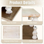 MAONAME Wood Display Risers Distressed, Wash White Wooden Pedestal Stand - Image 3