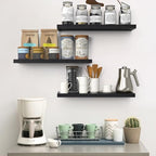 BAYKA Black Floating Shelves 22.5in, Set of 3, Wall Mounted for Wall Decor - Image 4