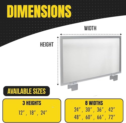 OBEX Screen & Office Panel Extender Polycarbonate Desk Privacy Panel & Divider for Office Cubicle, 18" x 72", Translucent - Image 2
