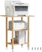 YUFAM 3 Tier Home Printer Stand with Storage, Natural by YUFAM