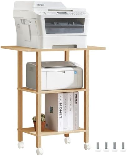 YUFAM 3 Tier Home Printer Stand with Storage, Natural by YUFAM